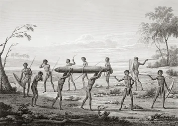 Port Jackson, New Holland: Aborigines-Beerdigungszeremonie, aus 